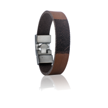 Leren armband met vingerafdruk
