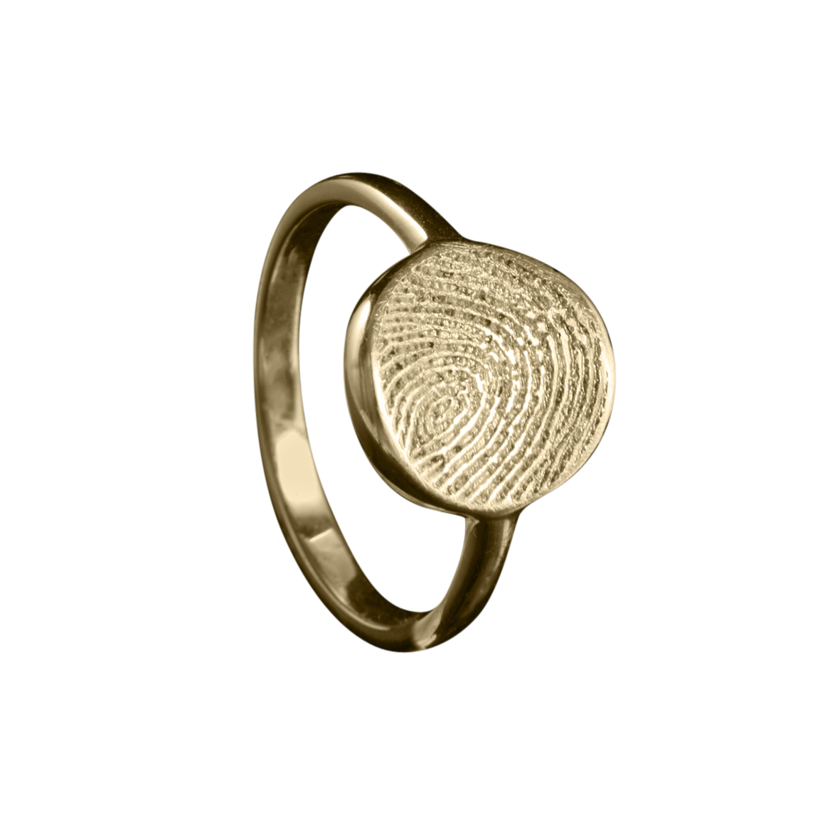 Gouden ring met ronde organische plaat