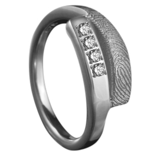 Zilveren vingerafdruk ring 8mm