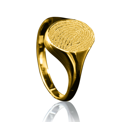 Gouden ring met ovale zegel