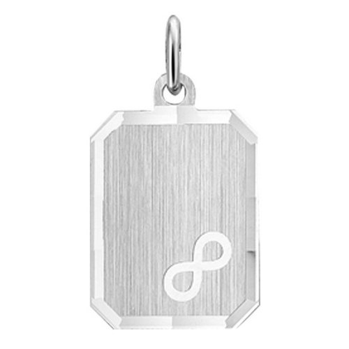 Zilveren infinity hanger rechthoek