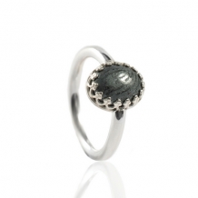 Zilveren vingerafdruk ring met onyx