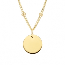 Geelgouden bolletjesketting met rondje 8,5mm