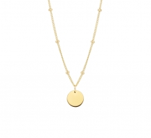 Geelgouden bolletjesketting met rondje 8,5mm