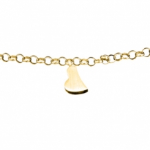 Gouden armband met as in hart met schroefdopje