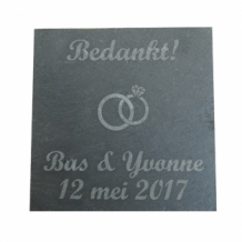 Onderzetter met tekst en symbool