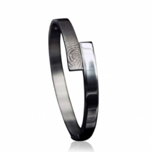 RVS rechte scharnier armband met vingerafdruk