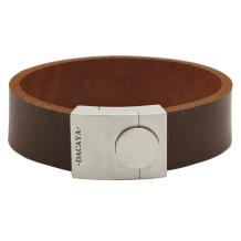 Dacaya armband Bulls Eye Bull grijs met zilverkleurig slot