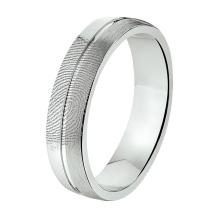Elegante zilveren vingerafdrukring 2 banen