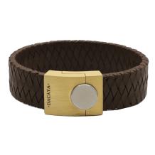 Gevlochten Dacaya armband Bulls Eye Dexter met goudkleurig slot
