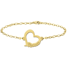 Gouden armband met hartje en naam Names4ever