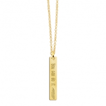 Gouden Bar naamketting met gravure en Veer Names4Ever