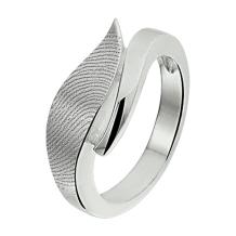 Sierlijke zilveren vingerafdruk ring