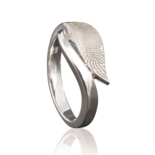 Sierlijke zilveren vingerafdruk ring