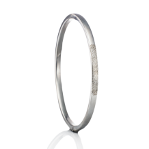 Zilveren smalle armband met vingerafdruk