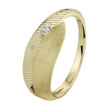 Gouden ring met vingerafdruk en chaton gezette steen