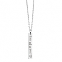 Zilveren Bar naamketting met gravure en hart Names4Ever