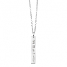 Zilveren Bar naamketting met gravure en Veer Names4Ever