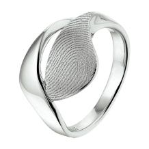 Zilveren vingerafdruk ring 14mm