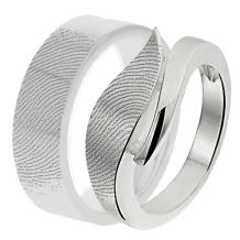 Zilveren vriendschapsringen met vingerafdruk