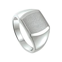 Zilveren ring met vingerafdruk in zegel