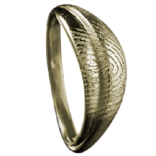 Gouden vingerafdruk ring 8mm