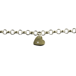 Gouden armband met askamer achter hart hanger