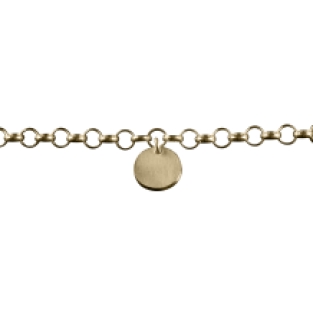 Gouden armband met askamer achter ronde hanger