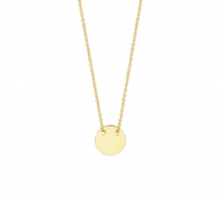 Geelgouden ketting met rond hangertje 8mm