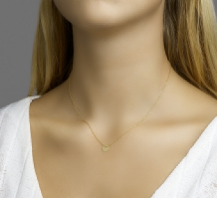 Geelgouden ketting met rond hangertje 8mm