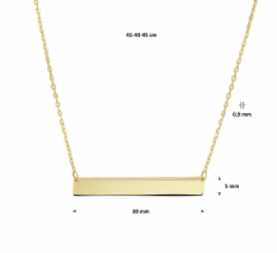 Geelgouden namebar ketting