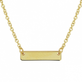 Geelgouden ketting met plaatje