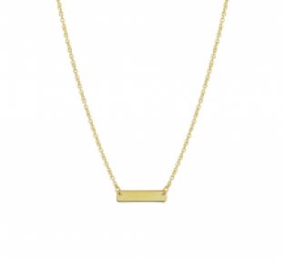 Geelgouden ketting met plaatje