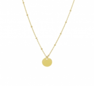 Geelgouden bolletjesketting met rondje 8mm