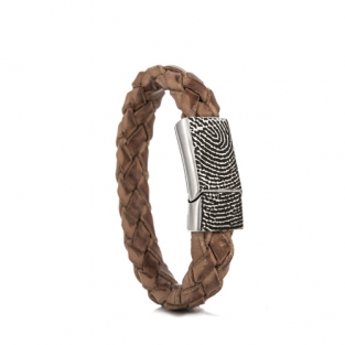 Bruine armband met vingerafdruk