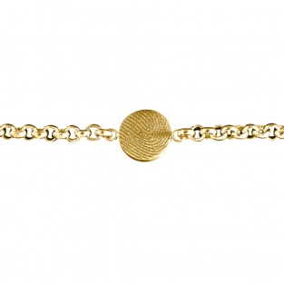 Gouden armband met vingerafdruk rond