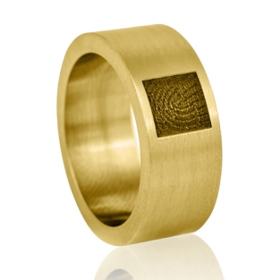 Gouden ring met vingerafdruk in vak