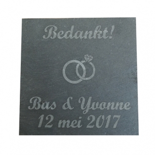 Onderzetter met tekst en symbool