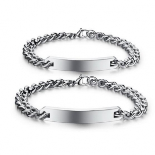 Stalen koppel armbanden set