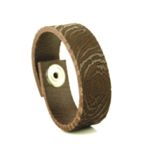 Bruin leren armband met vingerafdruk