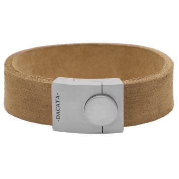 Dacaya armband Bulls Eye Naut grijs met zilverkleurig slot