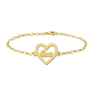 Gouden armband met hartje en gravure Names4ever