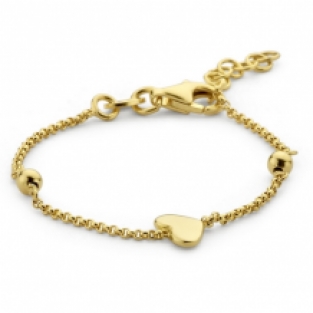 Gold plated kinder armbandje met hartje