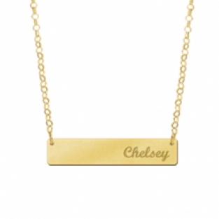 Gouden Bar naamketting large Names4Ever