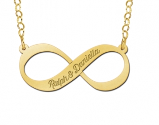 Gouden hanger infinity