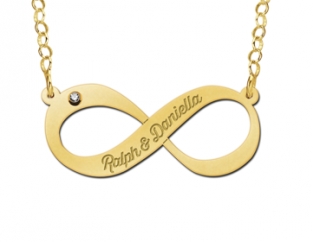 gouden hanger infinity met naam