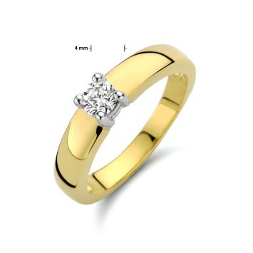 Gouden ring met zirkonia breedte