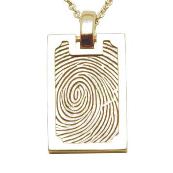 Rechthoekige vingerafdruk hanger Heather