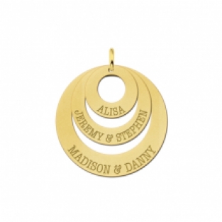 Ketting hanger drie losse rondjes goud detail