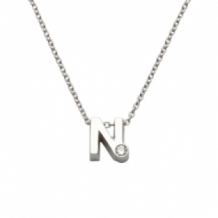 zilveren initial ketting met zirkonia